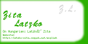 zita latzko business card